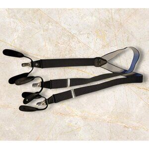 Black White Polka Dot Suspenders Clip-on Classic NWOT